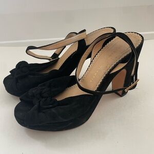 Charlotte Olympia Low Sandals Black Suede 39 8